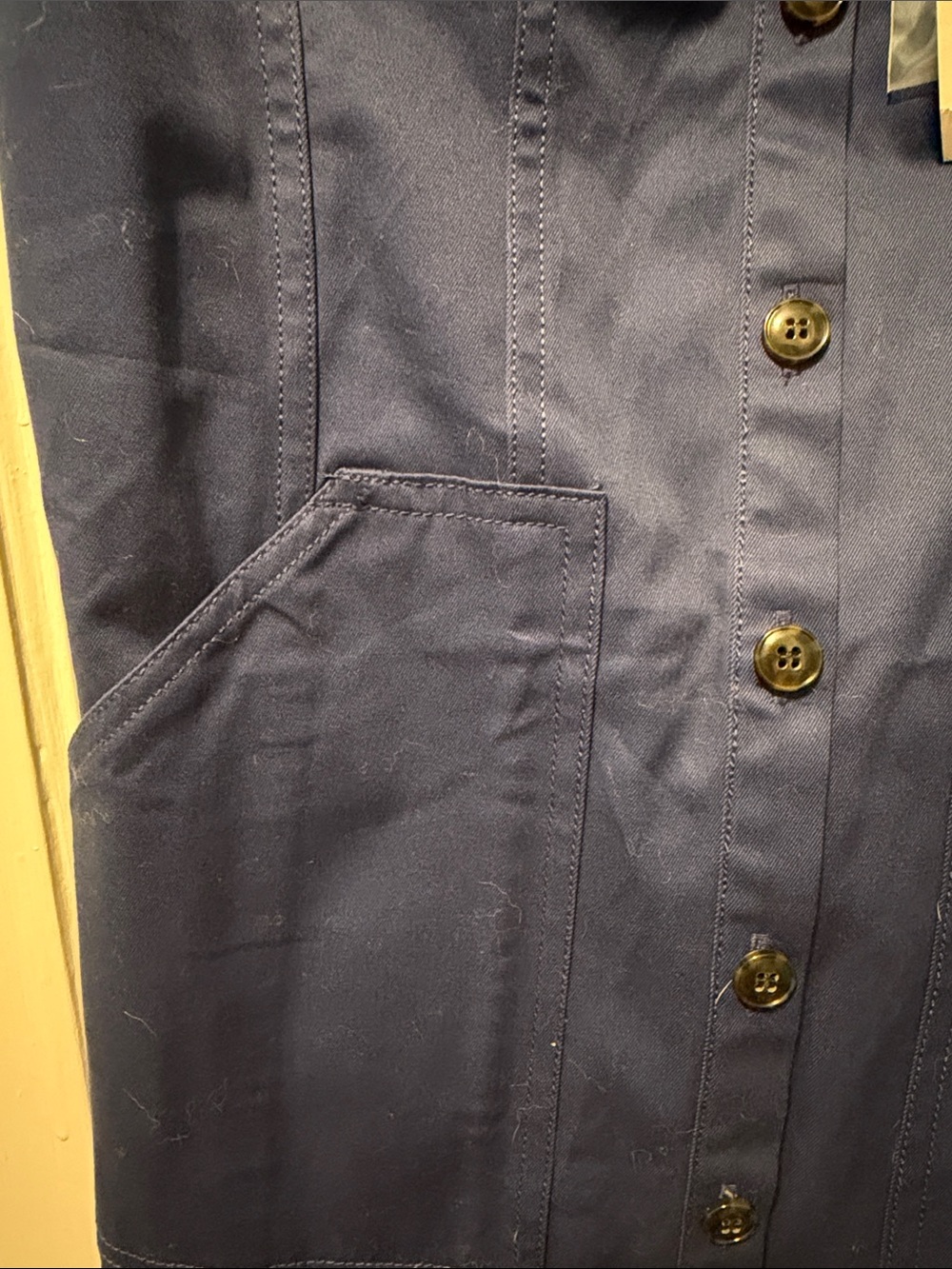 JCrew NWT Fitted Navy Blue Button-Front Mini Dress with Adjustable Straps - Picture 4 of 5